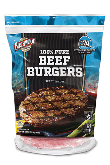 retail - beef burgers bag