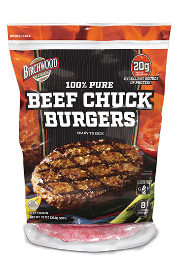 retail - beef chuck burgers bag